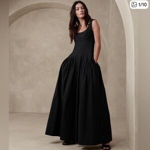 Banana Republic Black Corset Wide Leg Jumpsuit